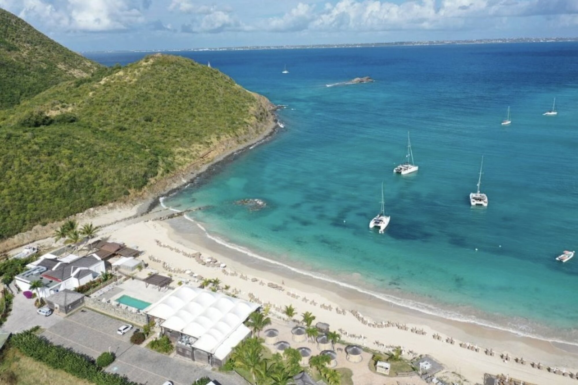 Aerial view of Anse Marcel Beach Resort